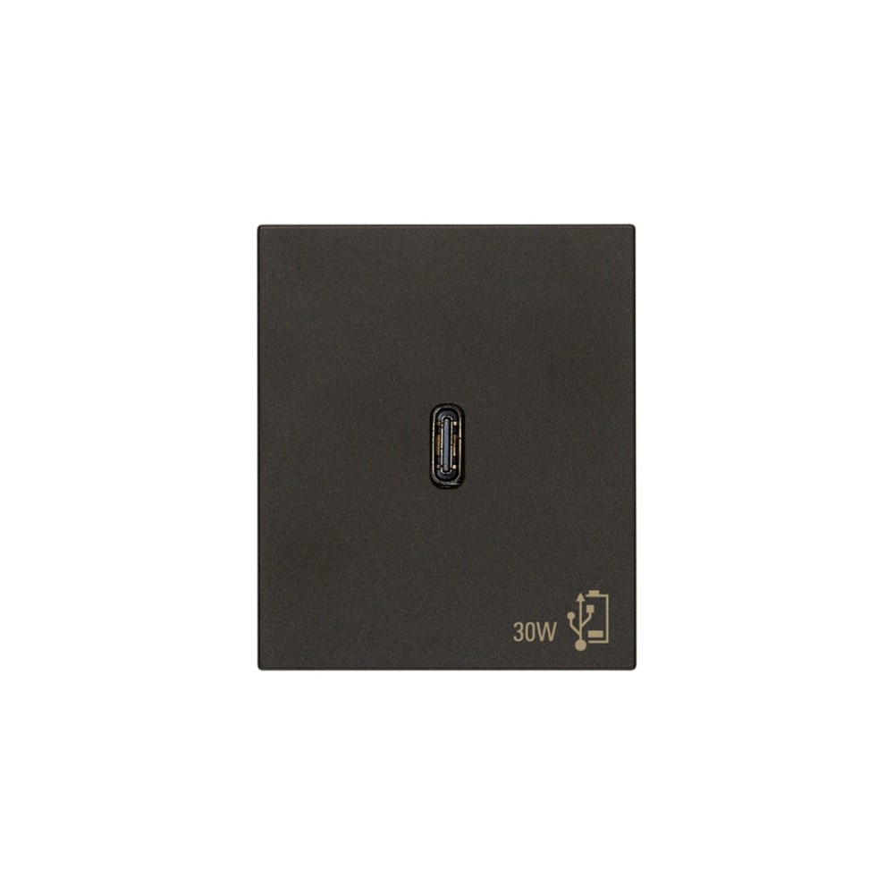 30298.G PD USB-C Контакт Linea, 2M 30W, Black, Vimar
