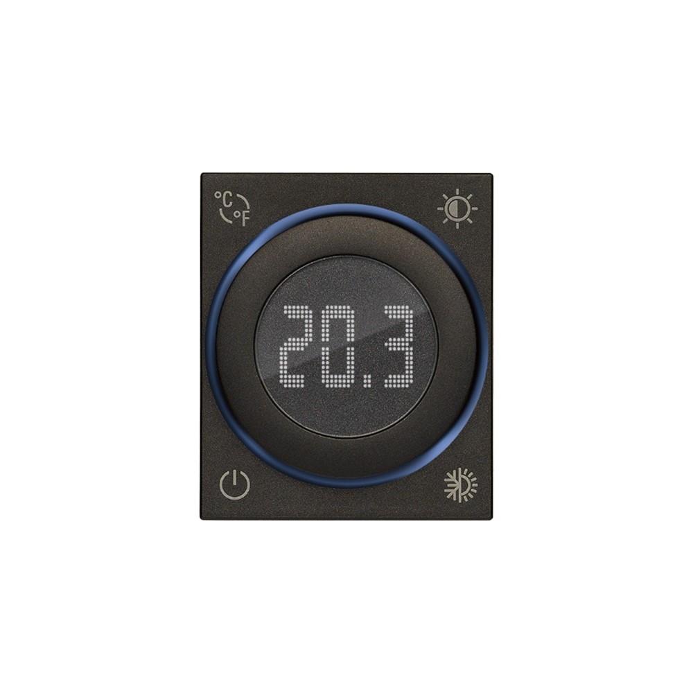 30440.G Стаен ротативен термостат Linea, 100-240V 2M, с циферблат, Black, Vimar_small