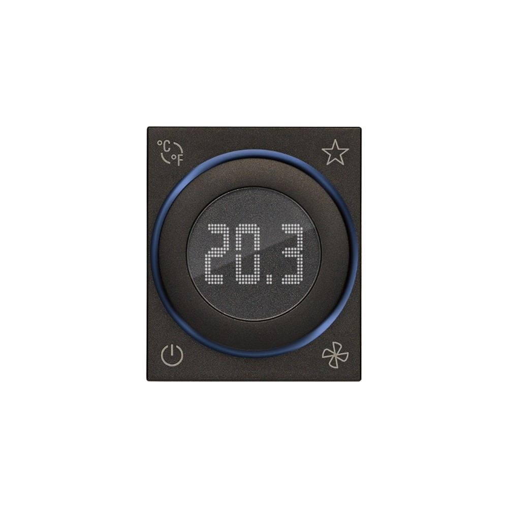 30471.G Home autom.dial thermostat 2M black, Linea, Vimar