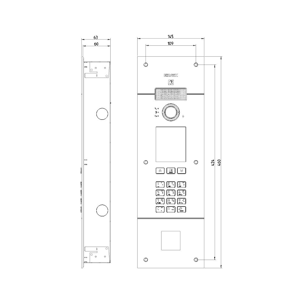40414.05 IP входен А/В панел Pixel Up с клавиатура, дисплей, място за четец Черна стомана Vimar_small