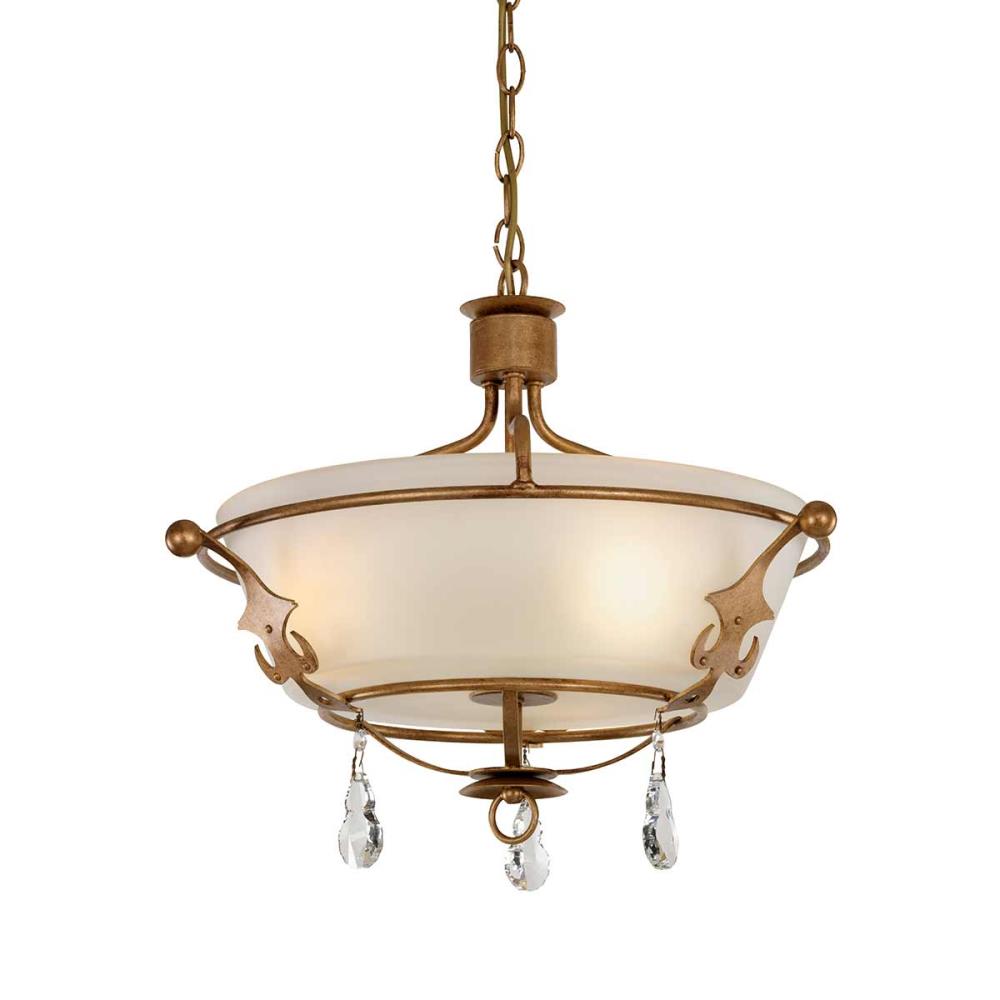 WINDSOR-SF-GOLD - Semi Flush Light – Gold Patina - Плафониера, Elstead Lighting_small