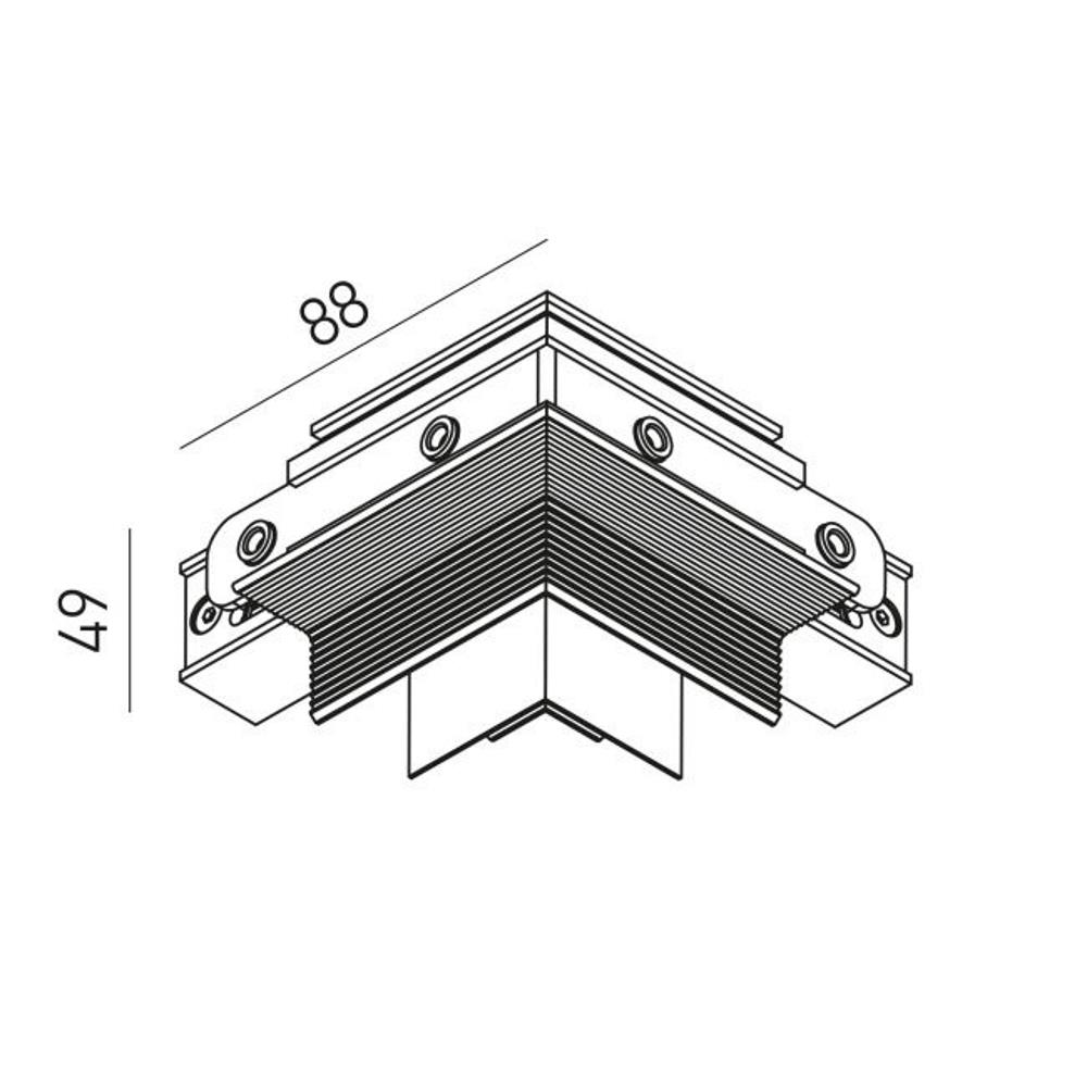 XNR01C90 Връзка ъглова XNET RECESSED CONNECTOR 90dgr SAMPLE PLANE 48V DC IP40 SBK, Arelux_small