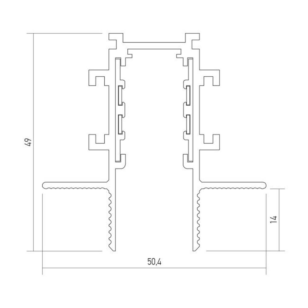 XNR01L Релса XNET RECESSED PROFILE 2.5m 48V DC IP40 SBK, Arelux_small