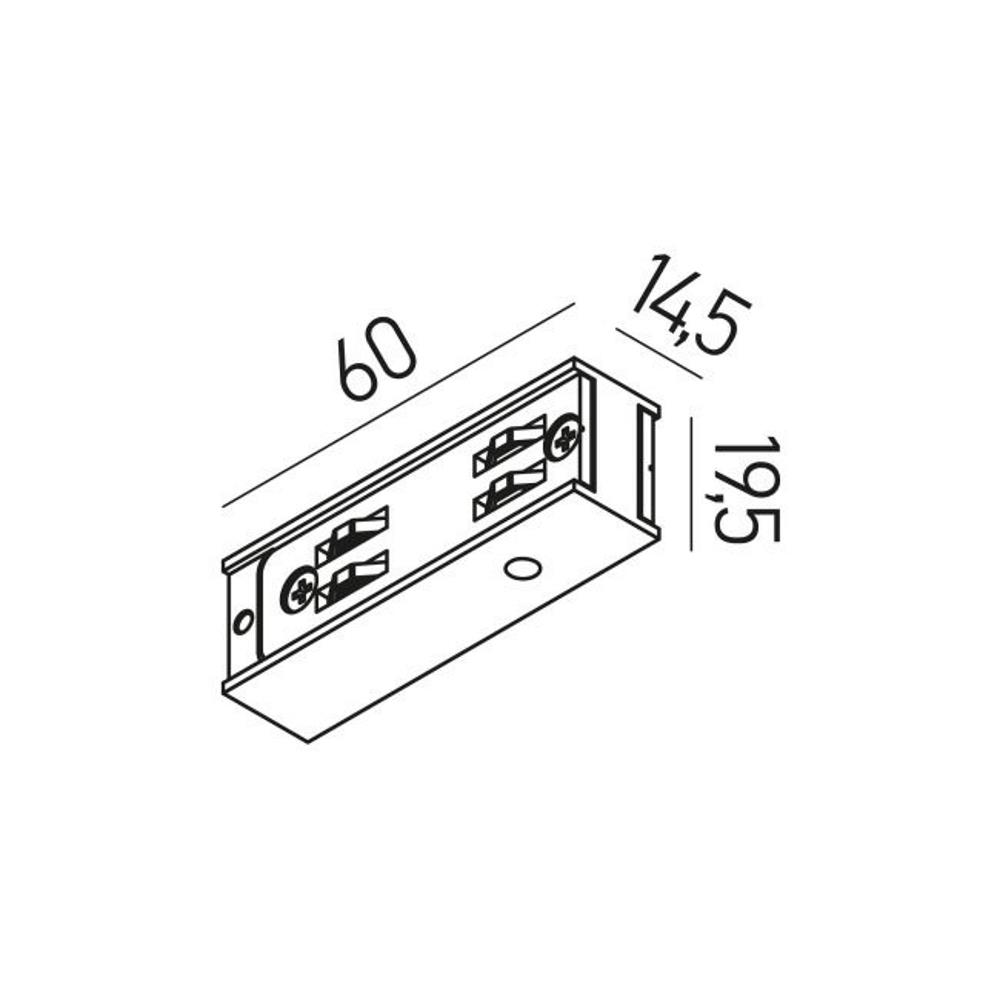 XNRS01LC Свързващ елемент XNET CONNECTING ELEMENT for LINEAR/CURVED REC./SURF PROFILES 60mm Arelux_small
