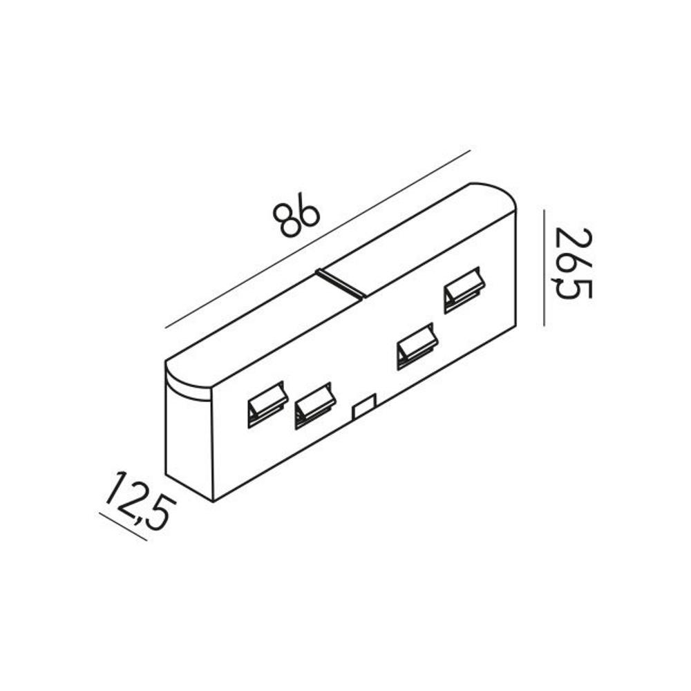 XNRS02LC Свързващ елемент XNET for LINEAR/CURVED REC./SURF PROFILES 86mm Arelux_small