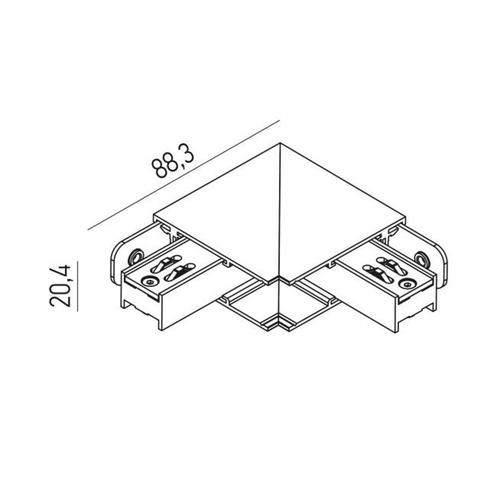 XNS01IAC Връзка ъглова XNET SURFACE 90dgr INTERNAL ANGLE DIF. PLANE 48V DC IP40 SBK Arelux_small