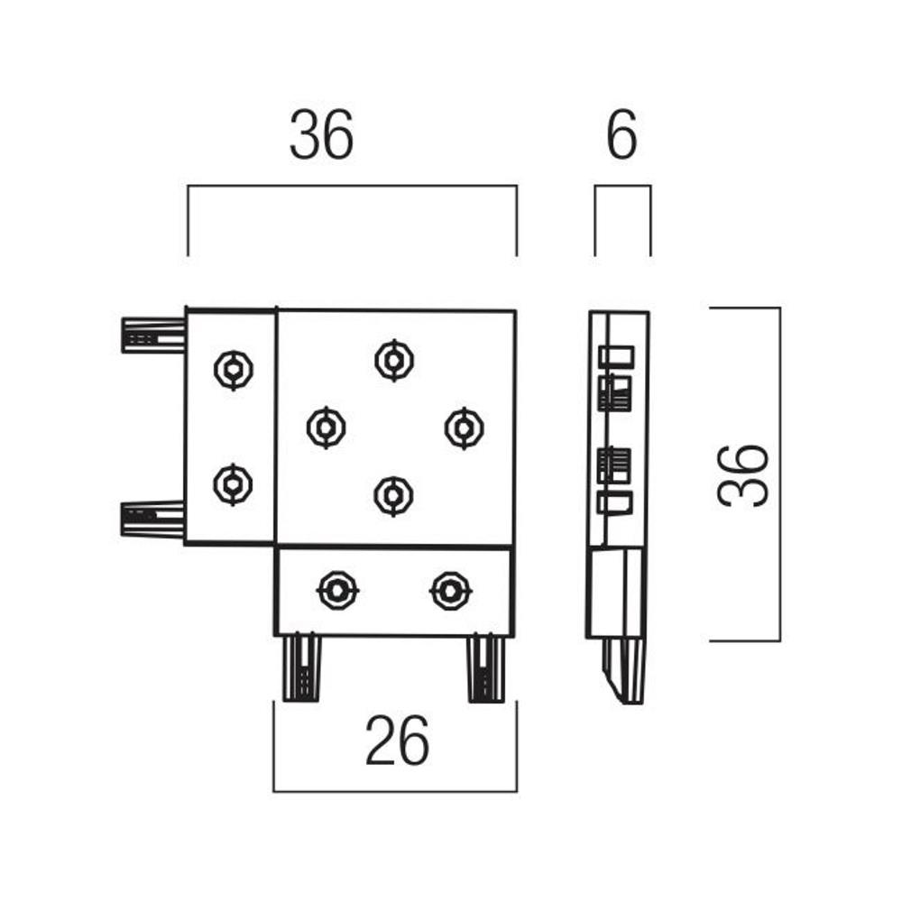 XT01SC90 SWH Ъглова връзка бяла XTINY SURFACE SAME PLANE 90dgr 48V DC IP40 SWH Arelux_small