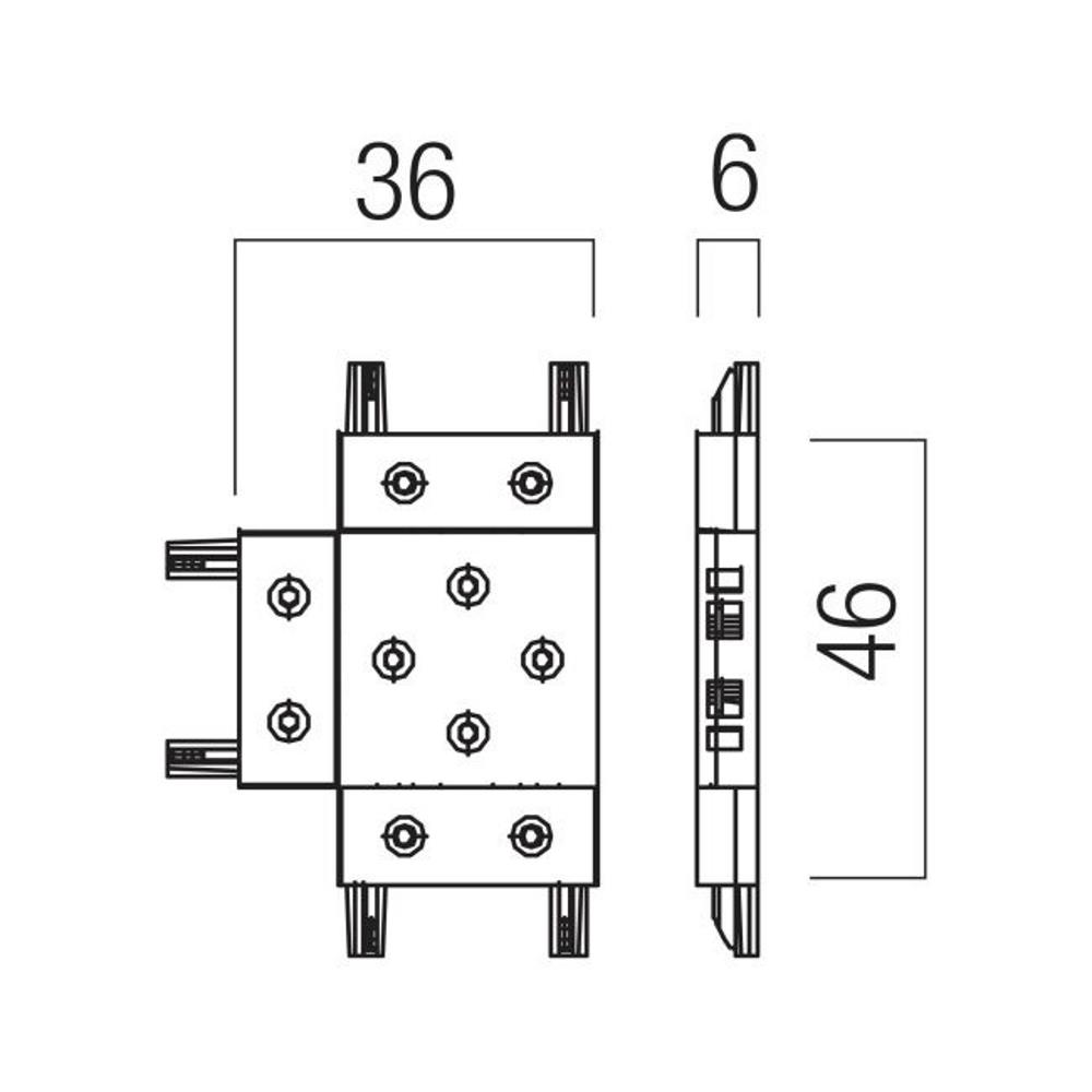 XT01STC SBK Ъглов T конектор XTINY SURFACE T shape CONNECTOR 48V DC IP40 SBK Arelux_small