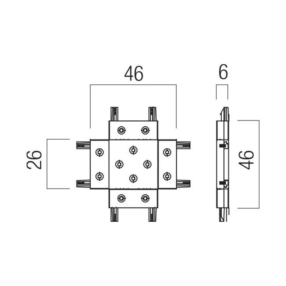 XT01SXC SBK Ъглов напречен съединител XTINY SURFACE X shape CONNECTOR 48V DC IP40 SBK Arelux_small