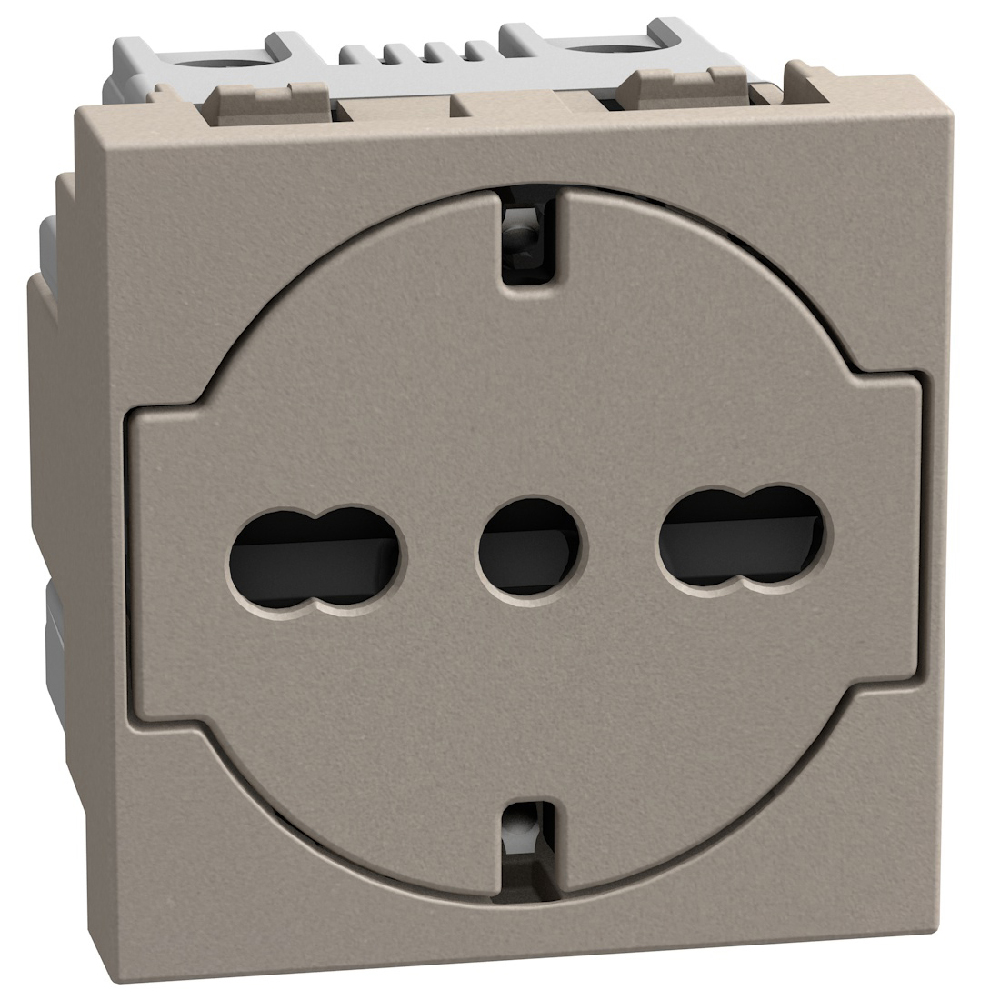 YG4140A16F Плосък контакт Light Now италиански стандарт P40, stone, Bticino