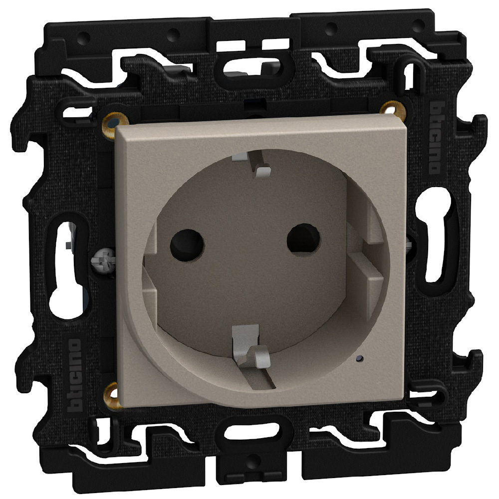 YG4141AC Свързан контакт Light Now немски стандарт 2М, stone, Bticino_small