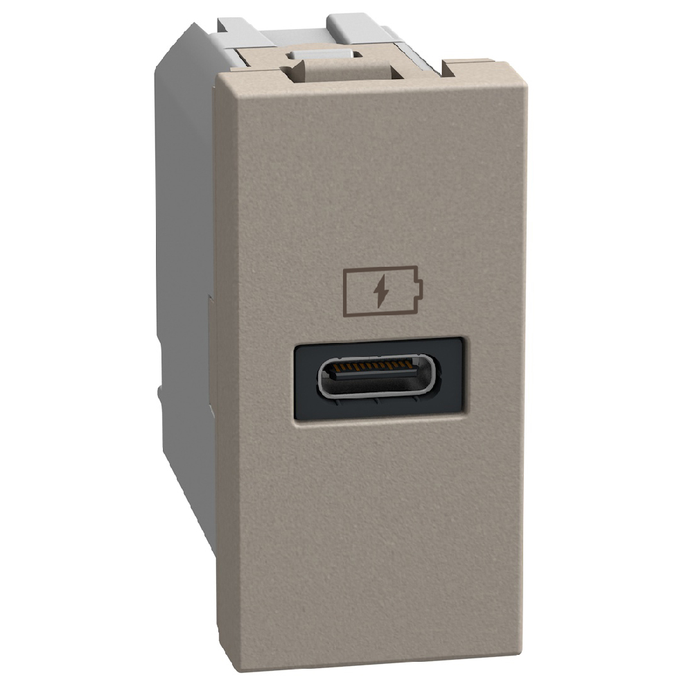 YG4192C USB Зарядно Light Now, Type C 1М, stone, Bticino