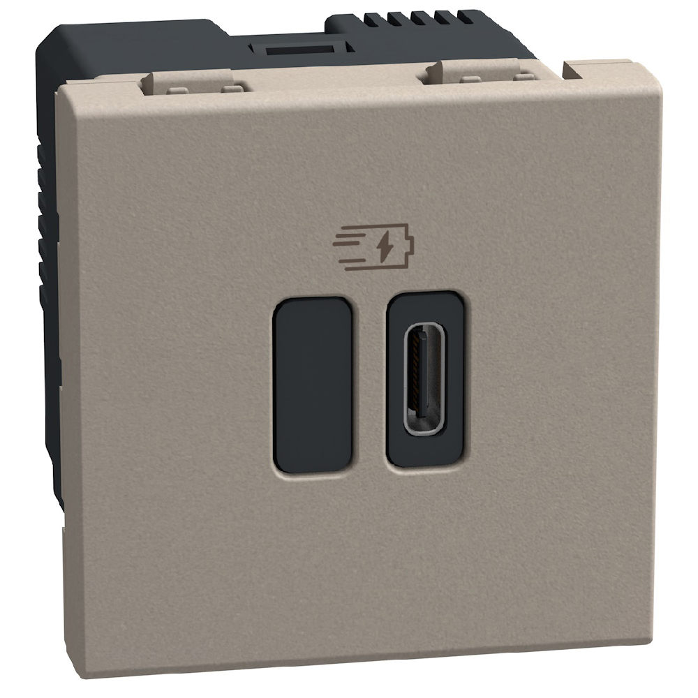 YG4294C USB Зарядно Light Now, Type C 2M, stone, Bticino_small