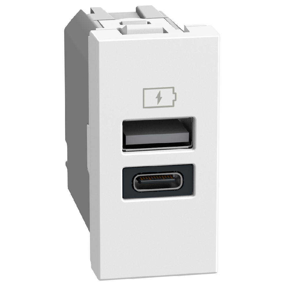 YW4191AC USB Зарядно Light Now, Type A/C 1М, white, Bticino