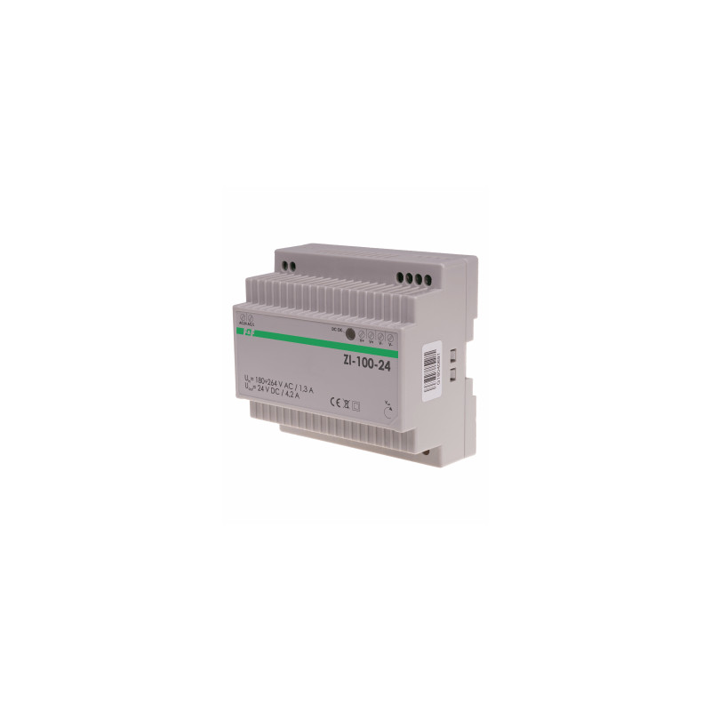 ZI-100-24V Импулсно захранване, вх. напрежение 180÷264V AC, изх. напрежение 24VDC P=100W 4M, F&F_small