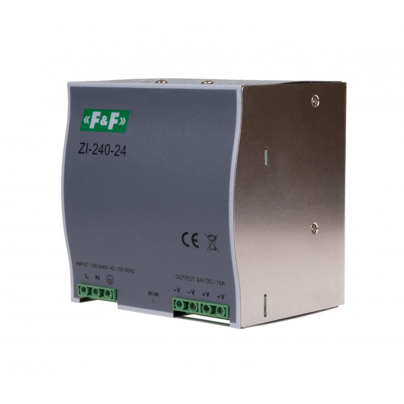 ZI-240-24V Импулсно захранване, вх.напр. 90÷264VAC/120÷370VDC, изх.напр. 24VDC P=240W, F&F_small