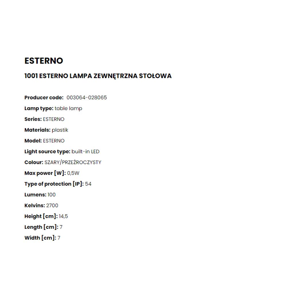 1001 Настолна лампа Esterno 0,5W LED 55LM 2700K PC black, Zuma Line_small