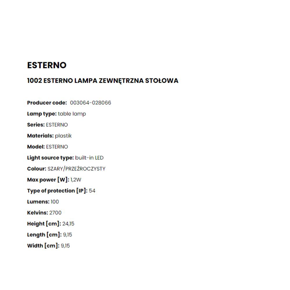 1002 Настолна лампа Esterno 1,2W LED 100LM 2700K PC grey, Zuma Line_small