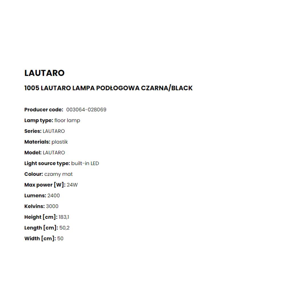 1005 Лампион Lautaro 24W LED 2000LM 3000K PC matt black, Zuma Line_small