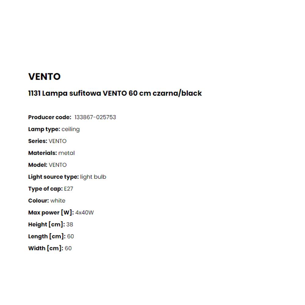 1131 Плафониера Vento 4x40W E27 black, Zuma Line_small