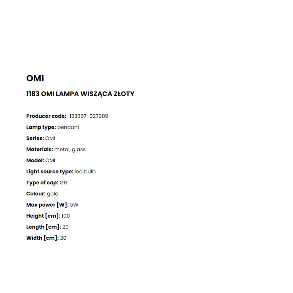1183 Пендел Omi 1x5W G9 gold, matt white glass, Zuma Line_small