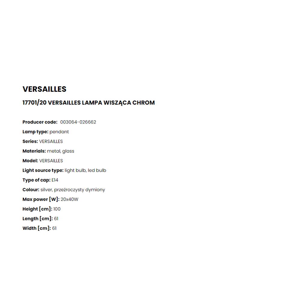 17701/20 Полилей Versailles 20x40W E14 Ø61 H50 chrome, glass, Zuma Line_small
