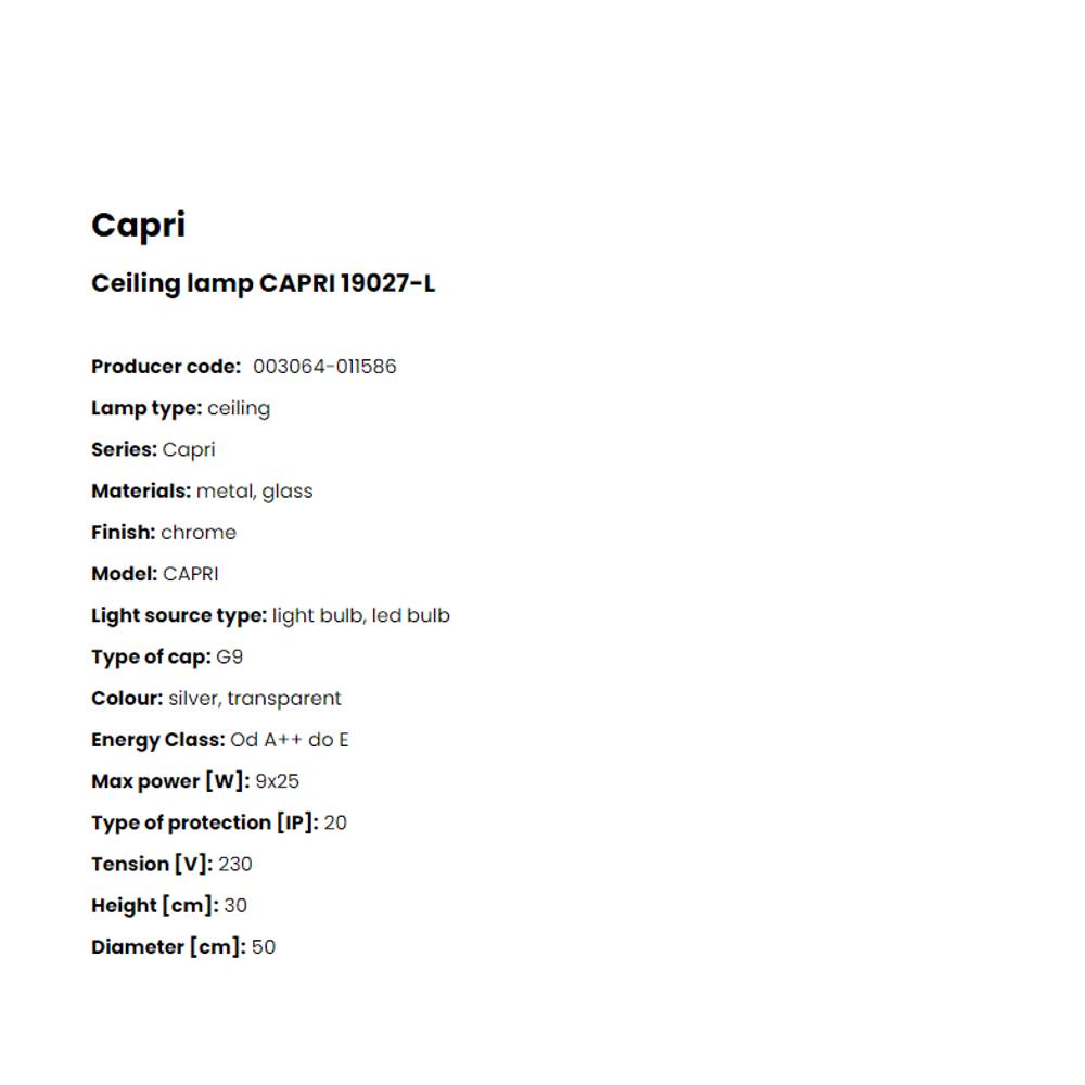19027-L Плафониера Capri 9x25W G9 chrome, Crystal, glass, Zuma Line_small