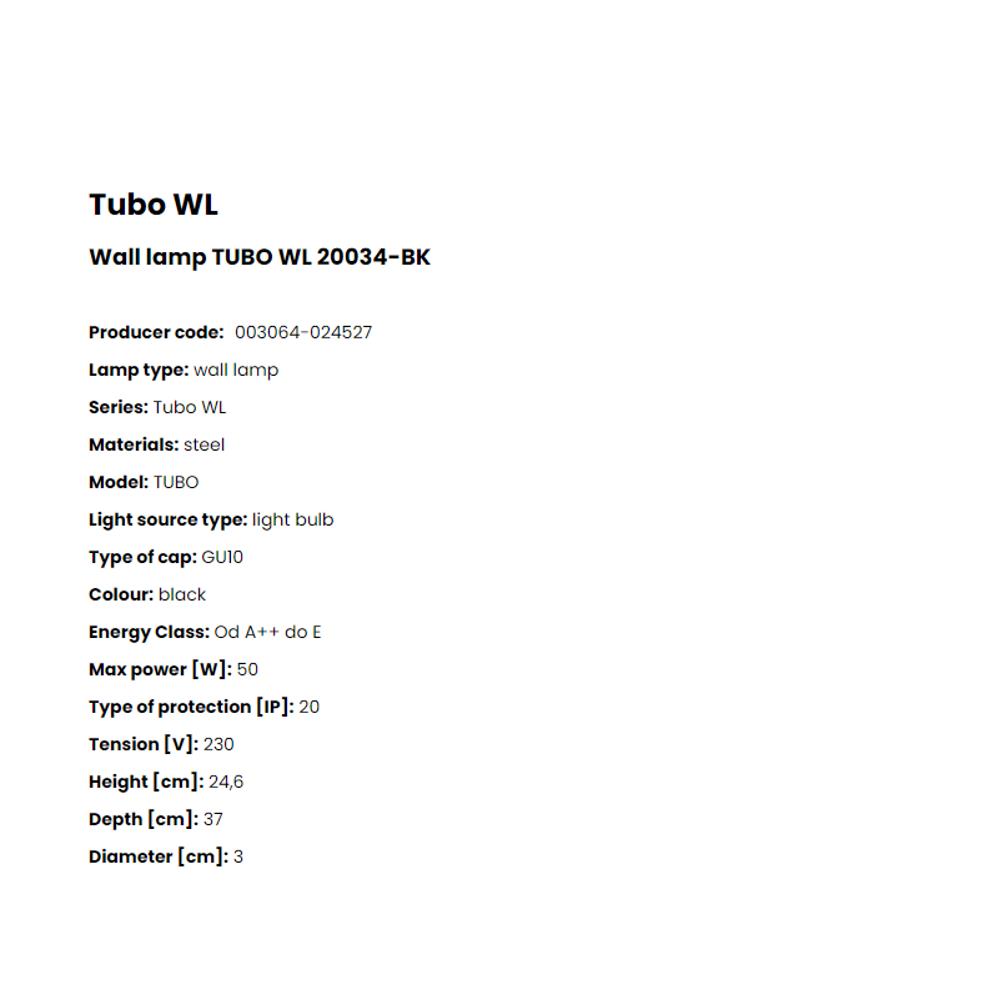 20034-BK-N Аплик Tubo WL 1x50W GU10 black aluminium, Zuma Line_small