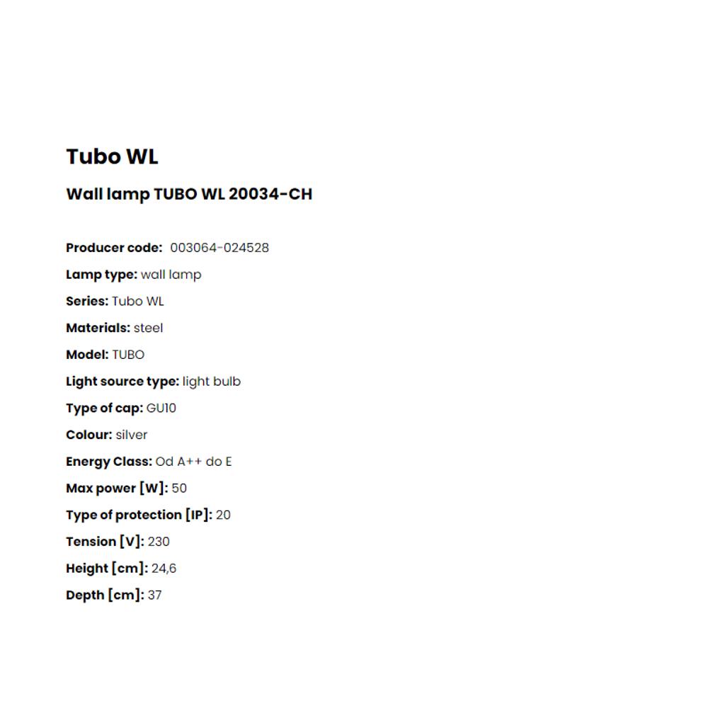 20034-CH-N Аплик Tubo WL 1x50W GU10 chrome aluminium, Zuma Line_small