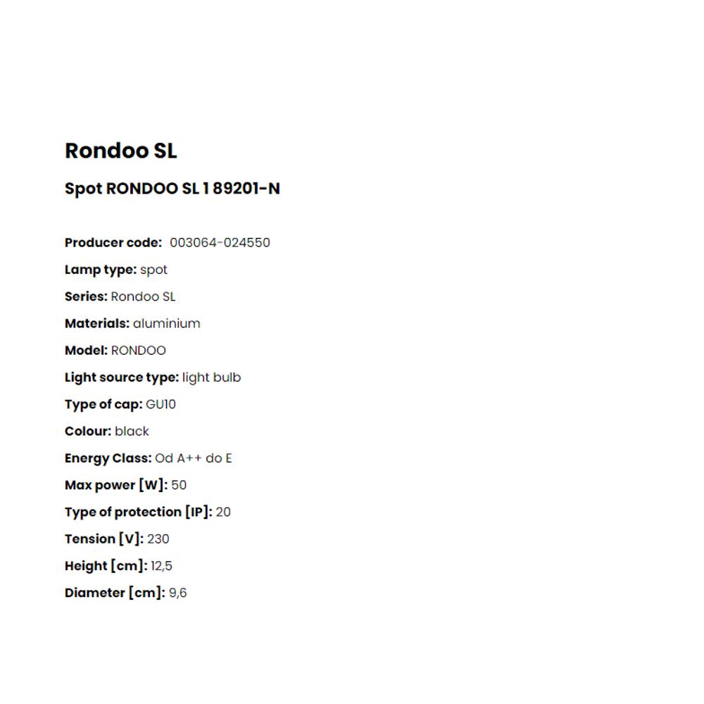 89201-N Спот Rondoo 1x50W GU10 black aluminium, Zuma Line_small