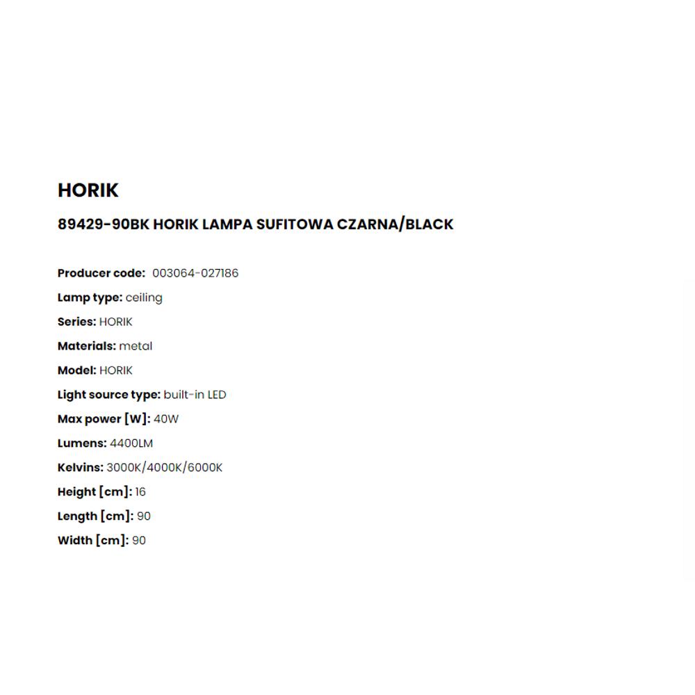 89429-90BK Плафониера Horik 40W LED 4400LM 3000/4000/6000K Ø90 H16 black, Zuma Line_small