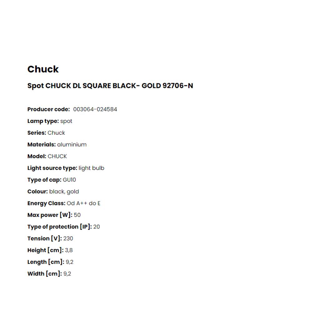 92706-N Спот Chuck DL 1x50W GU10 aluminium black, gold, Zuma Line_small