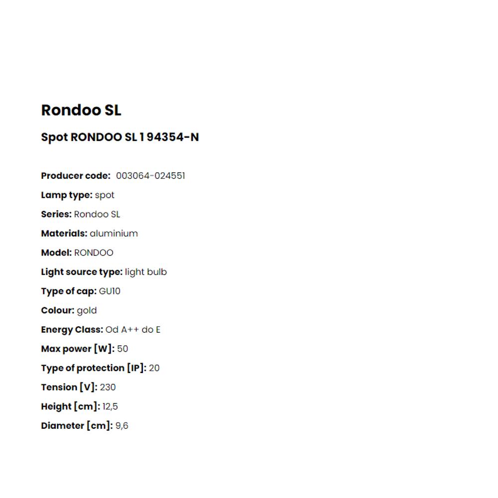 94354-N Спот Rondoo 1x50W GU10 brushed gold aluminium, Zuma Line_small