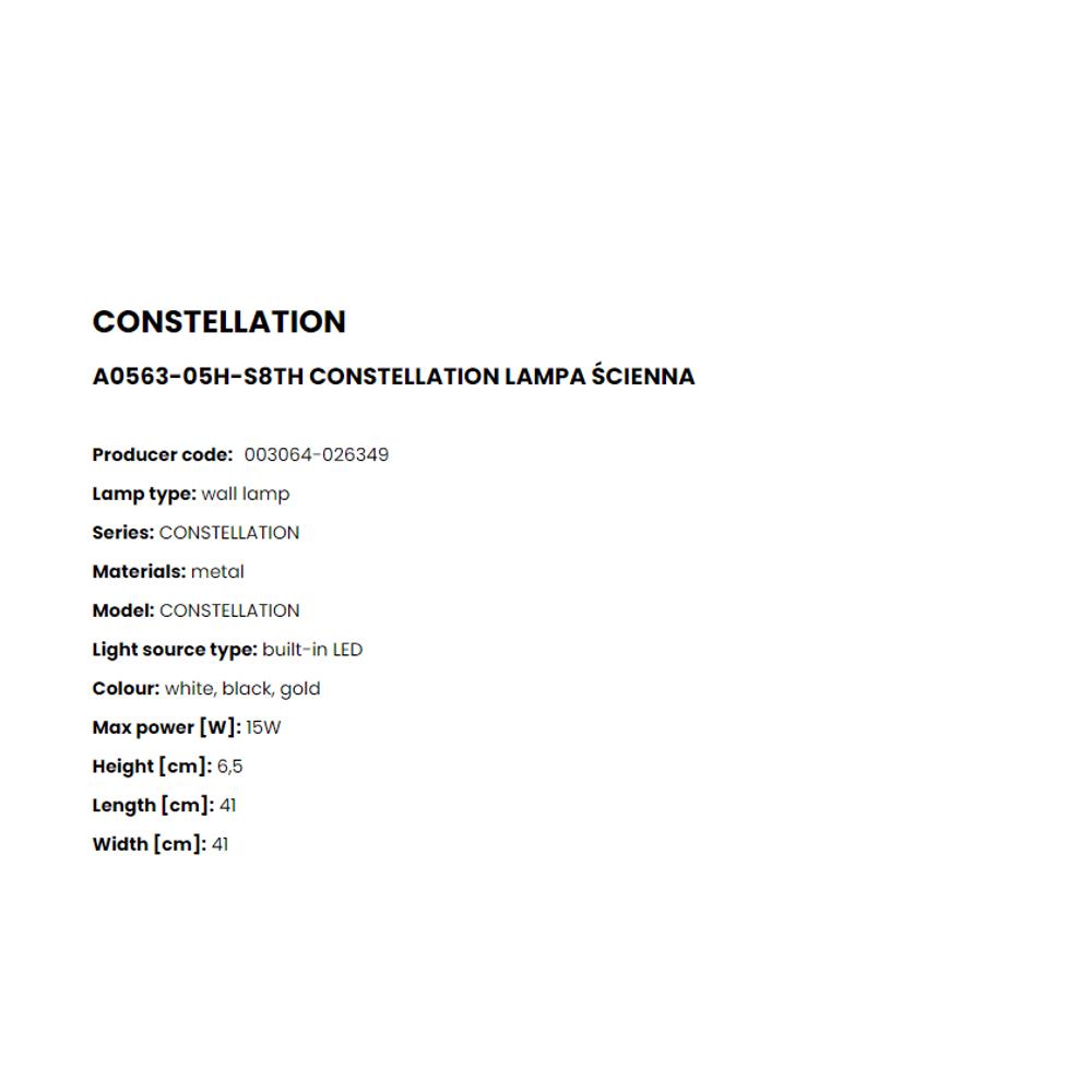 A0563-05H-S8TH Плафониера Constellation 15W LED 1500LM 4000K metal, Zuma Line_small