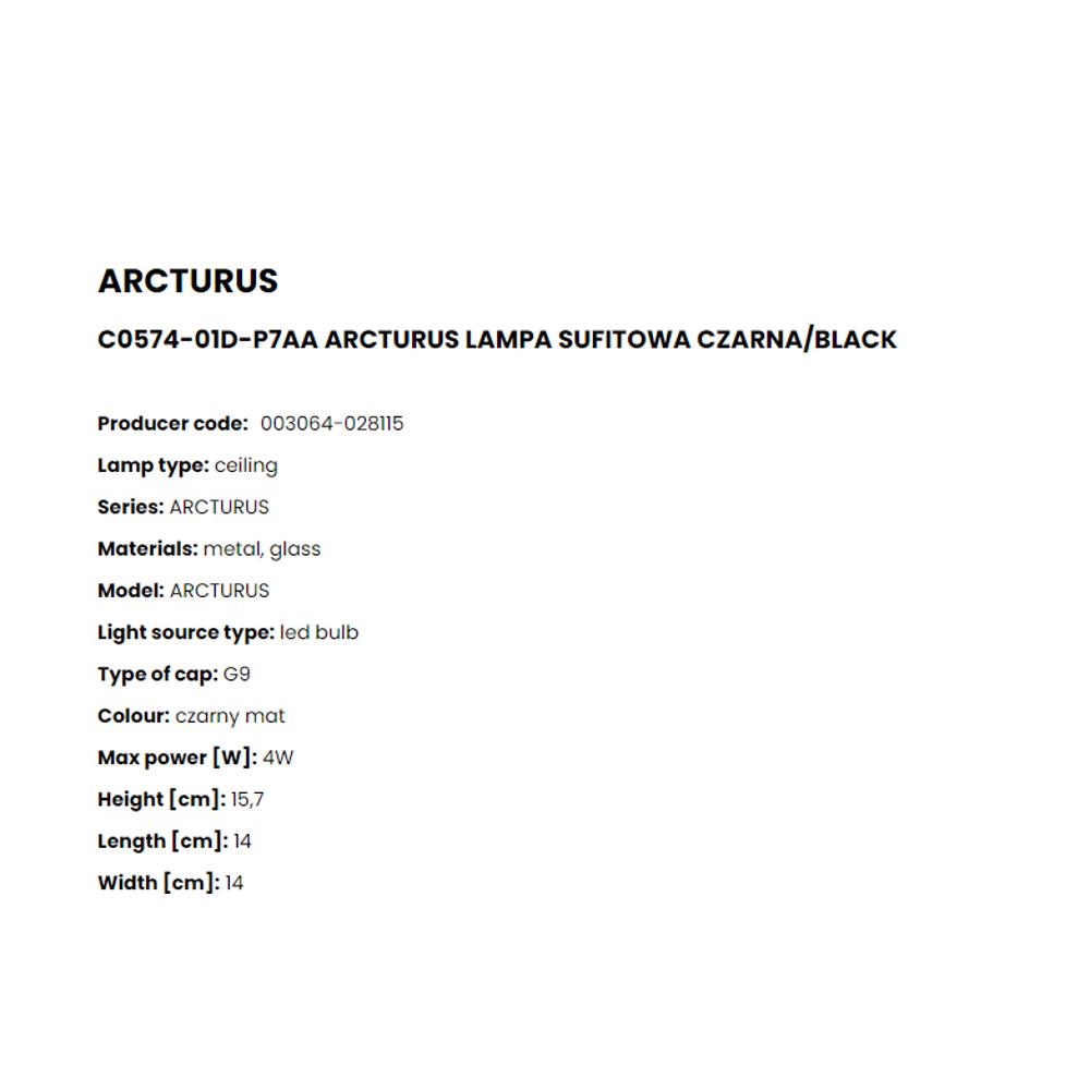 C0574-01D-P7AA Плафониера Arcturus 1x4W G9 matt black, opaLglass, Zuma Line_small