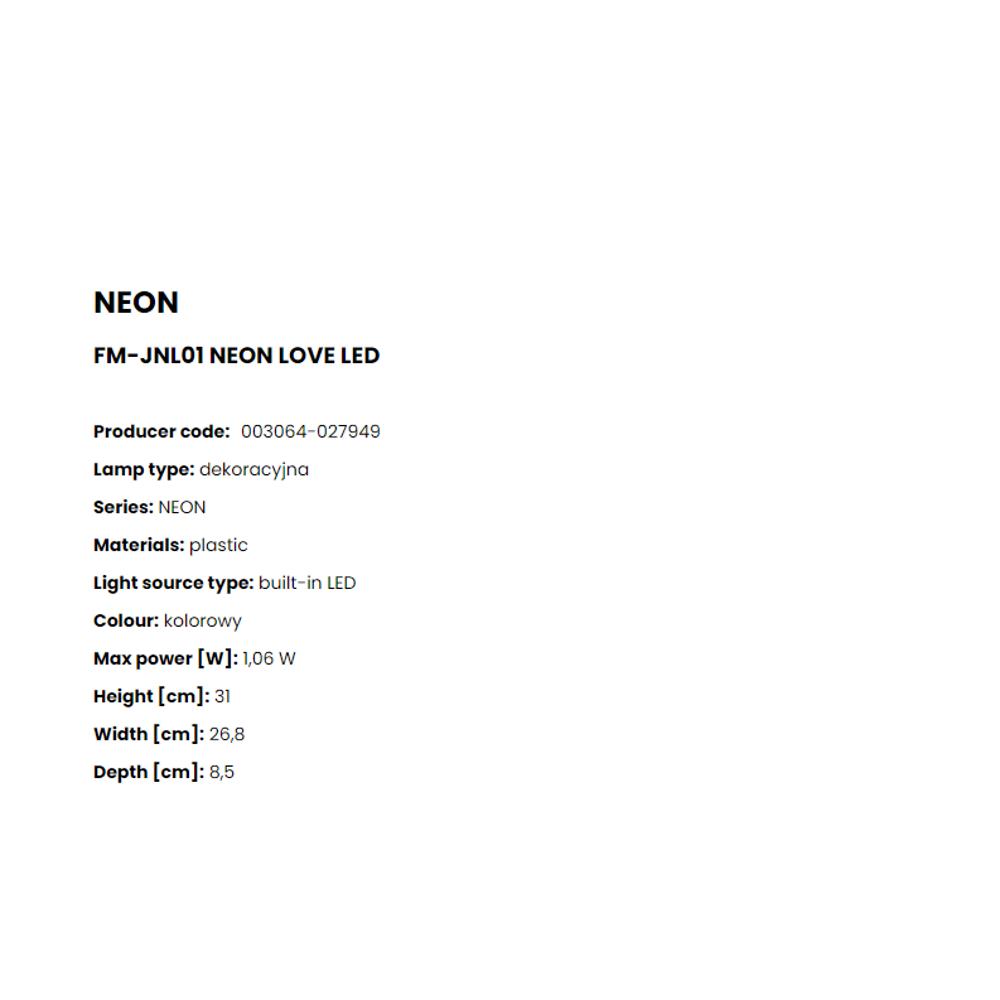 FM-JNL01 LED Decor Neon-Love Настолна LED декор. Neon-Love, батерия, USB кабел, Zuma Line_small