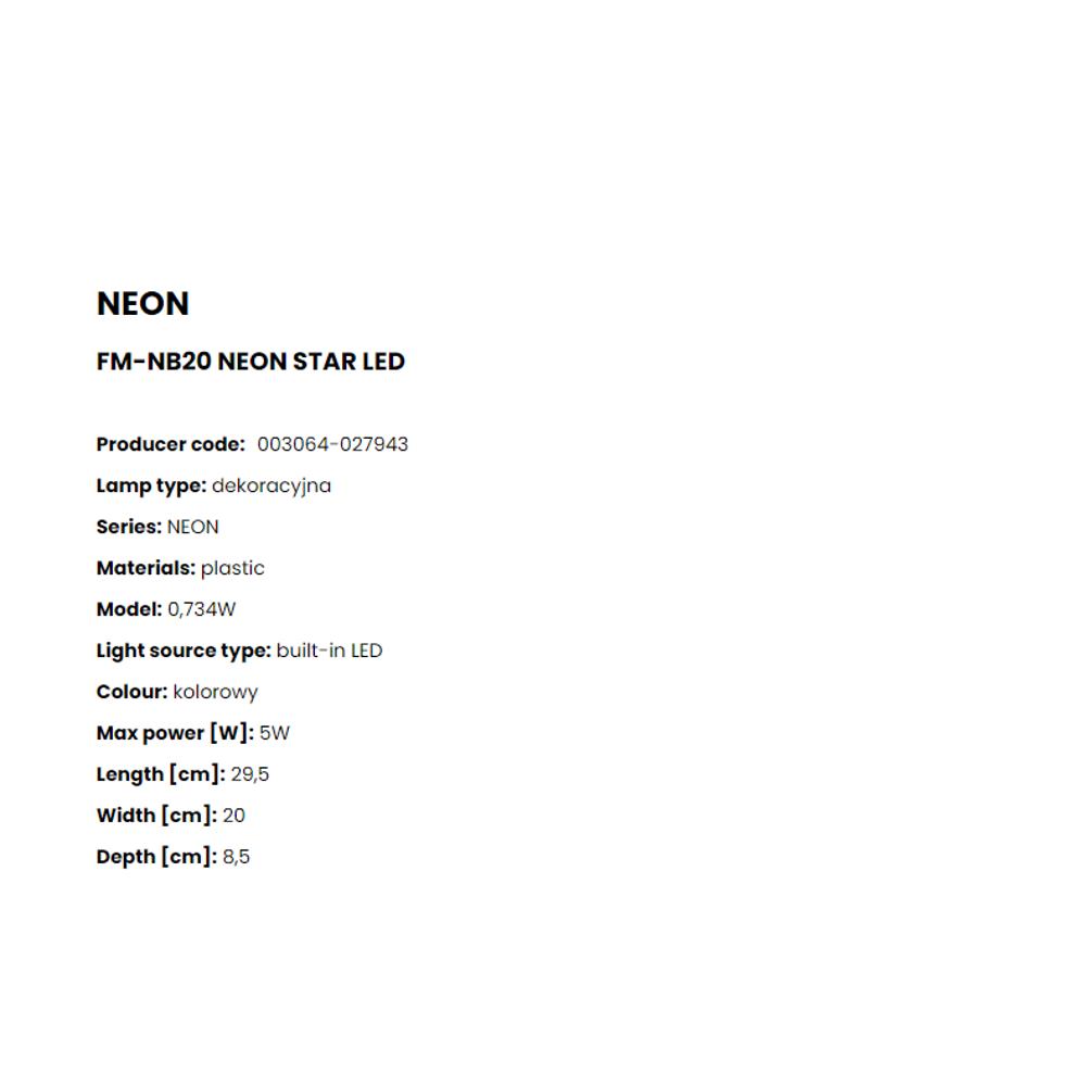 FM-NB20 LED Decor Neon-Star Настолна LED декор. Neon-Star, батерия, USB кабел, Zuma Line_small