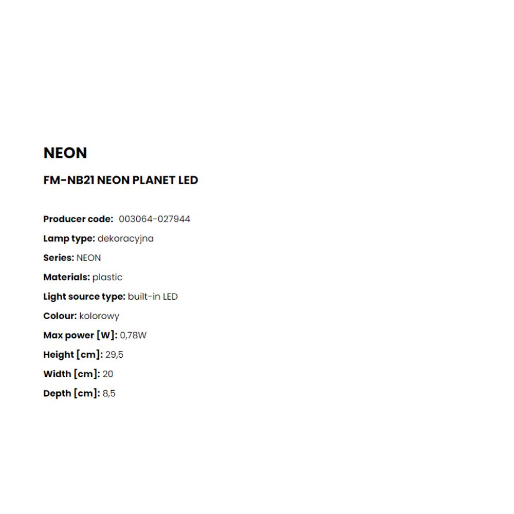 FM-NB21 LED Decor Neon-Planet Настолна LED декор. Neon-Planet, батерия, USB кабел, Zuma Line_small