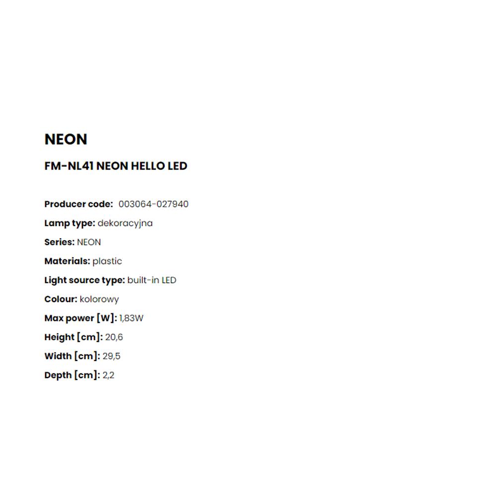 FM-NL41 LED Decor Neon-Hello LED декор. за стена Neon-Hello, батерия, USB кабел, Zuma Line_small