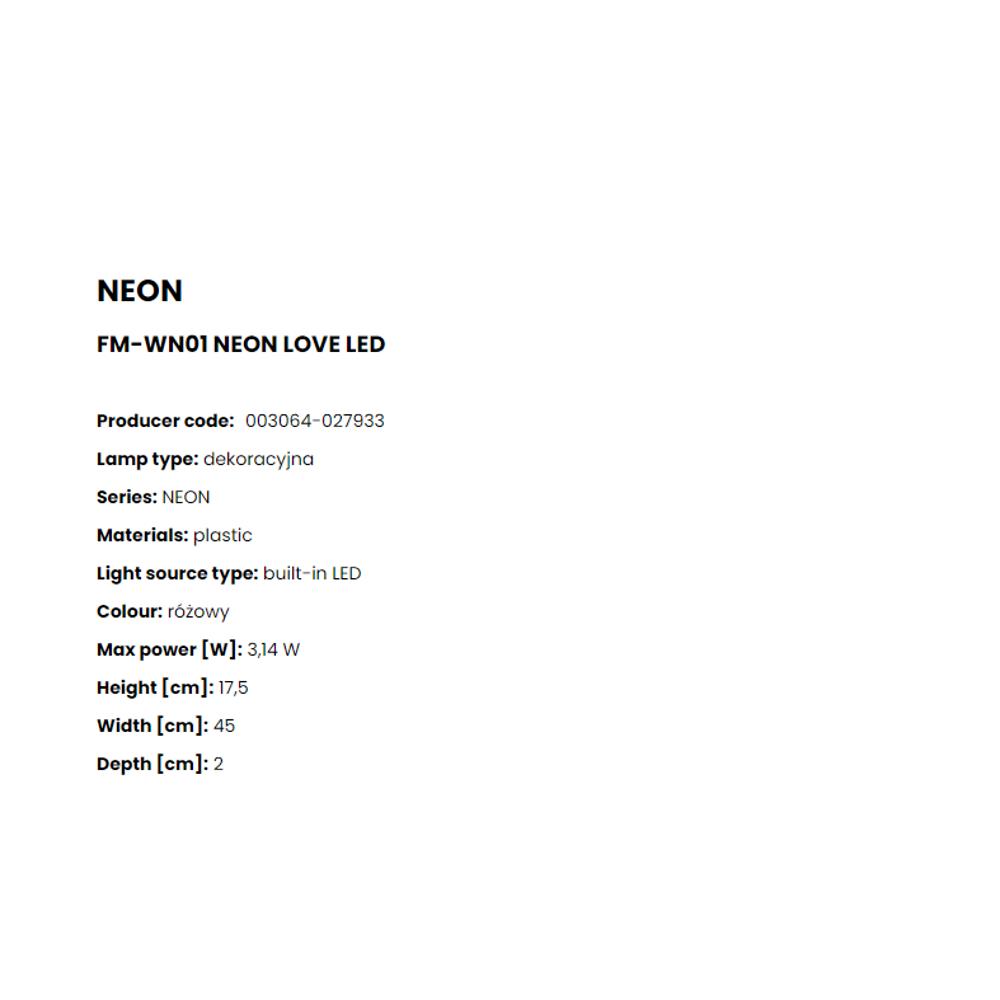 FM-WN01 LED Decor Neon-Love LED декор. за стена Neon-Love, 100-240V, USB кабел, Zuma Line_small