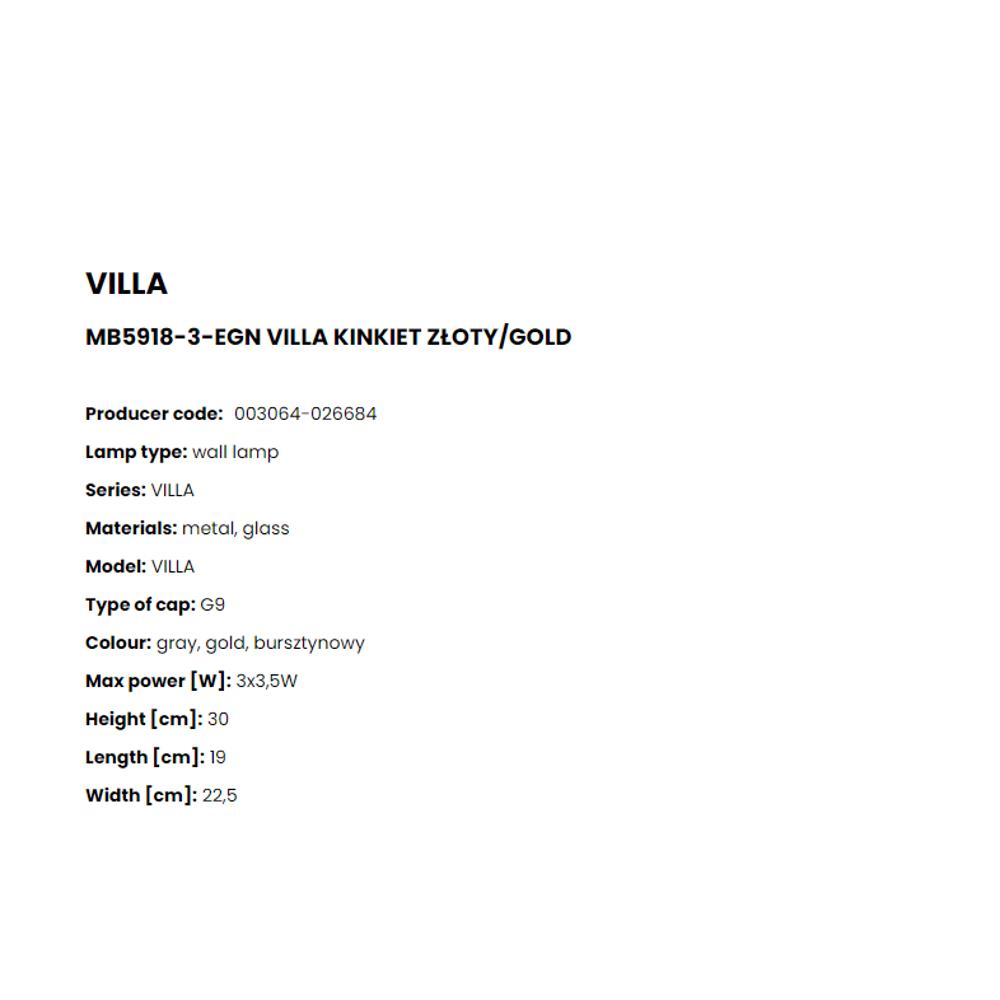 MB5918-3-EGN Аплик Villa 3x3,5W G9 W19 L22,5 H30 gold glass amber, gray, Zuma Line_small