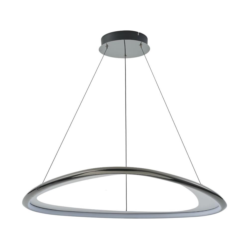 MD3888-1L-3BCT Пендел Getafe 57W LED 6700LM 3000K black chrome plastic shade, Zuma Line