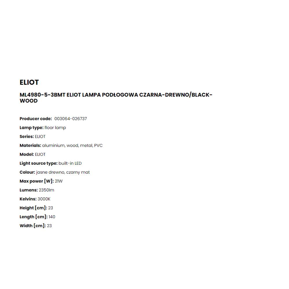 ML4980-5-3BMT Лампион Eliot 21W LED 2350LM 3000K W23 L23 H140 black, wood, Zuma Line_small