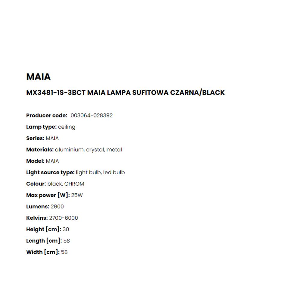 MX3481-1S-3BCT Плафониера Maia 26W LED 3000LM 3000-6000K iron black chrome, Crystal, Zuma Line_small