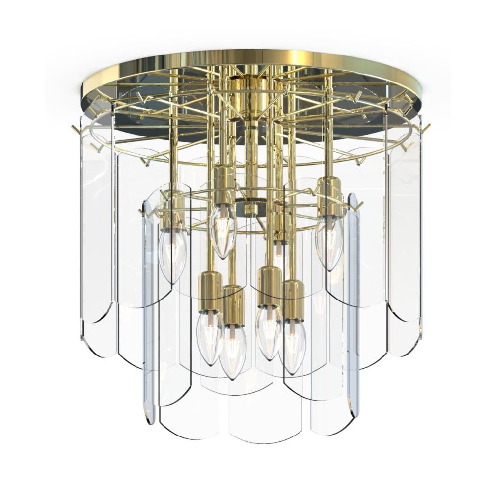 MX3523-8M-EGN Плафониера Nira 8x40W E14 plated gold, glass, Zuma Line
