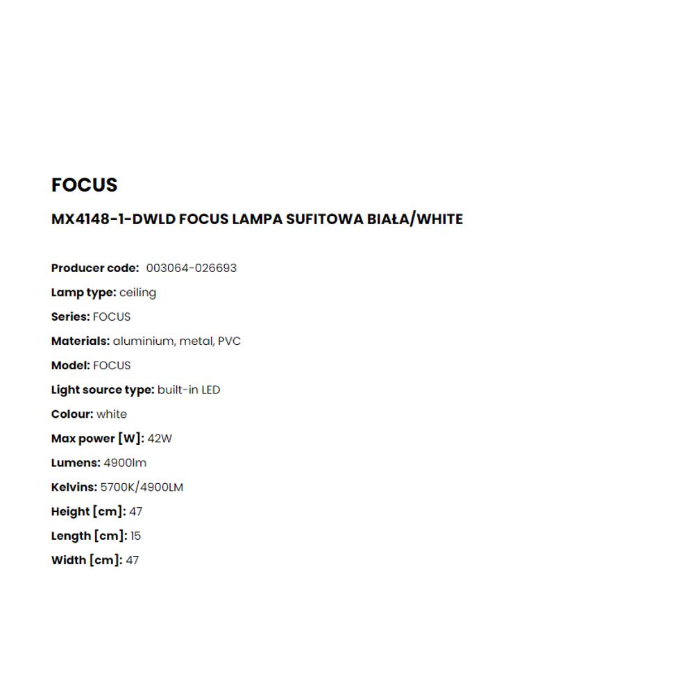 MX4148-1-DWLD Плафониера Foucs 42W LED 4900LM 3000K/5700K Ø47 H15 metal, plastic white, Zuma Line_small