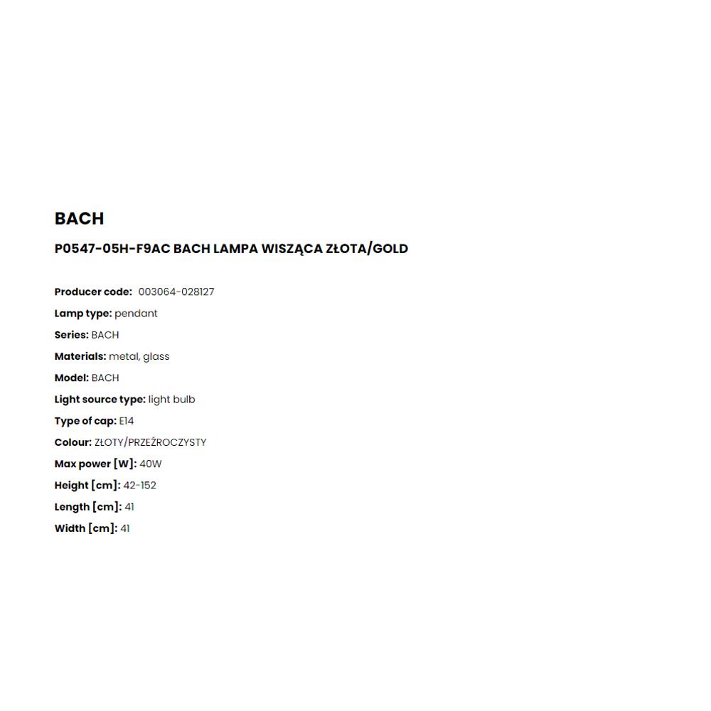 P0547-05H-F9AC Полилей Bach 5x40W E14 gold, glass, Zuma Line_small