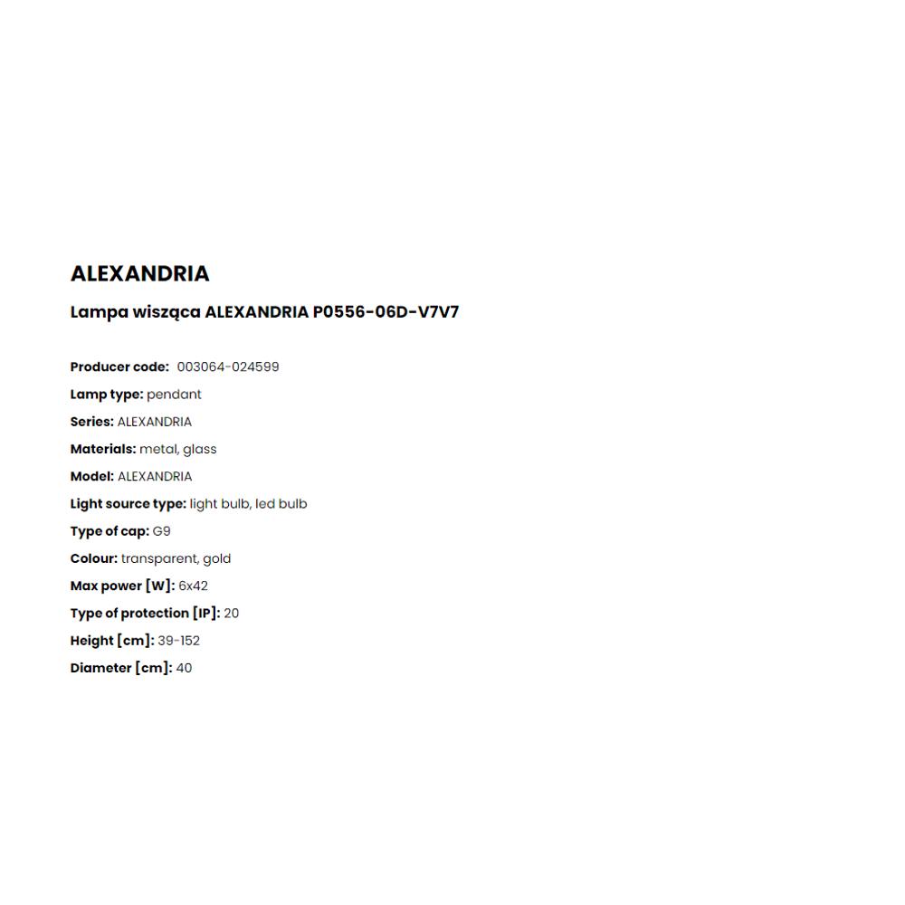 P0556-06D-V7V7 Полилей Alexandria 6x42W G9 gold, glass, Zuma Line_small