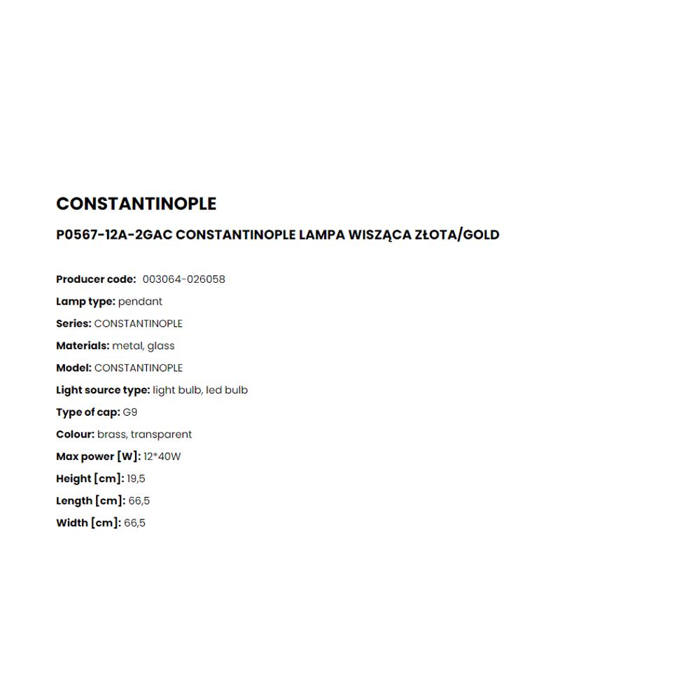 P0567-12A-2GAC Полилей Constantinople 12x28W G9 gold, glass, Zuma Line_small