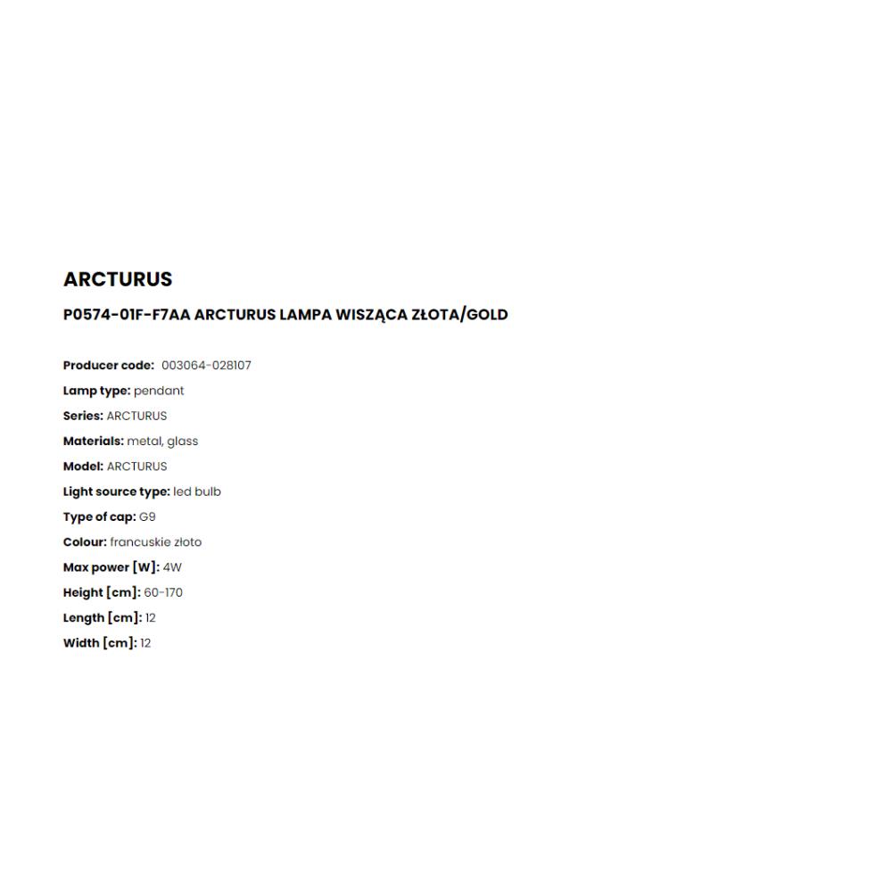P0574-01F-F7AA Пендел Arcturus 1x4W G9 gold, opaLglass, Zuma Line_small